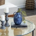 thumbnail image 3 of DecMode 9" Blue Ceramic Vase with Handles, 3 of 9
