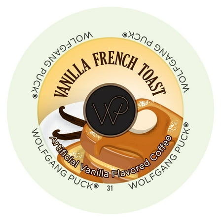 Wolfgang Puck Vanilla French Toast Flavored Coffee Single Serve Cups, 24 Count