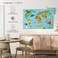 thumbnail image 5 of Elephant Stock Domestic Animals World Map Wall Art - Horizontal Canvas Wall Art - Living Room Wall Decor - Map Canvas - Beige And Gold Decor - 12" x 8", 5 of 8