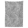 thumbnail image 3 of Ambesonne Geometric Tablecloth Rectangular Table Cover, Sketch Hexagon Shapes, 52"x70", Black and White, 3 of 4