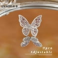 thumbnail image 3 of Crystal Butterfly Ring Cubic Zirconia Bow-Knot Knuckle Ring for Women, 3 of 12