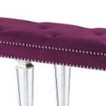 thumbnail image 3 of Accent Bench with Tufted Velvet Seat and Mirrored Legs Purple - Saltoro Sherpi, 3 of 5
