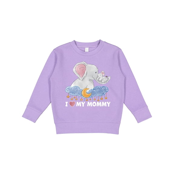 Inktastic I Love My Mommy Cute Elephants with Moon and Stars Toddler Sweatshirt