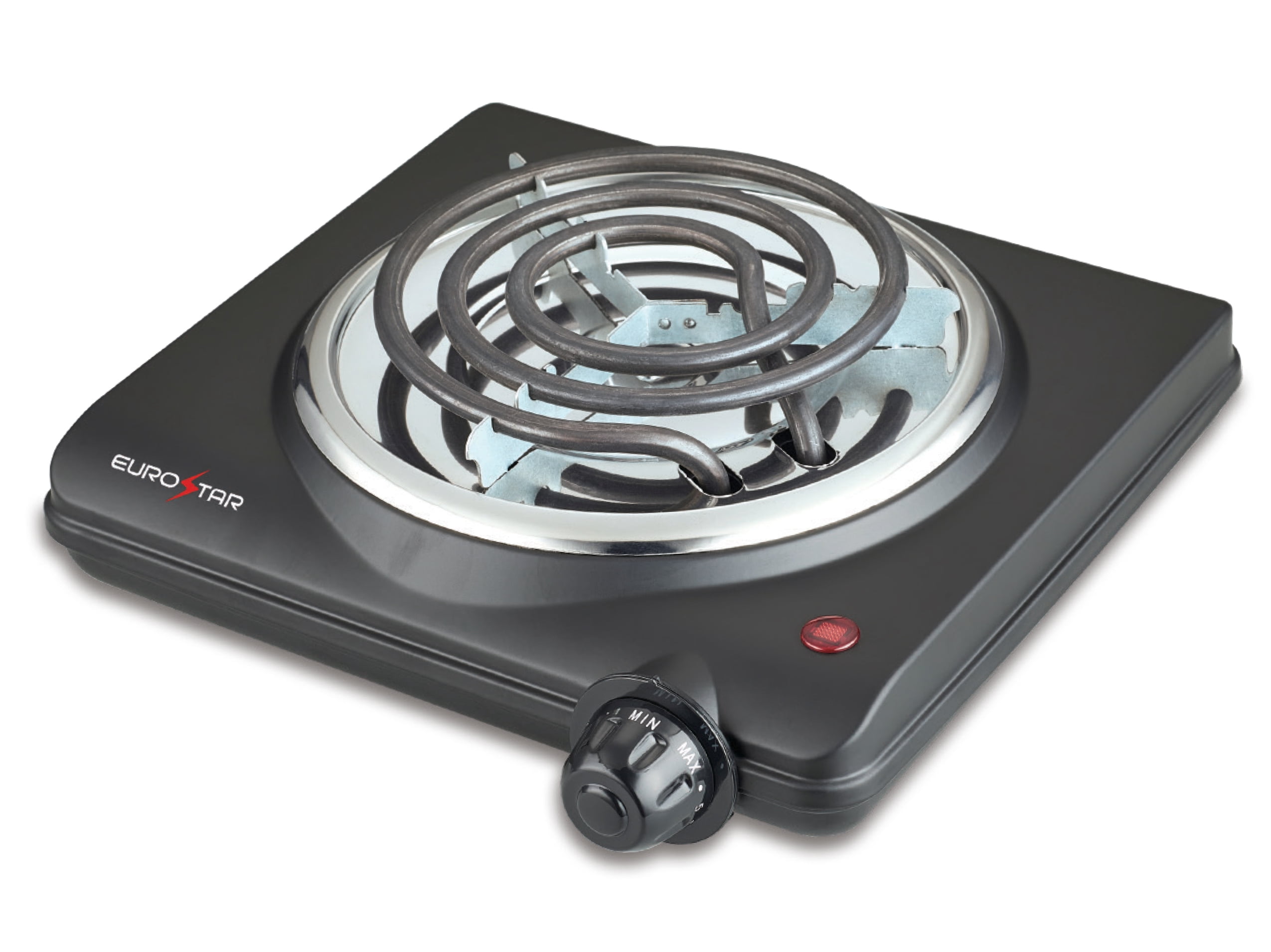 EUROSTAR ES101BK Single Burner With Spiral Plate, Black