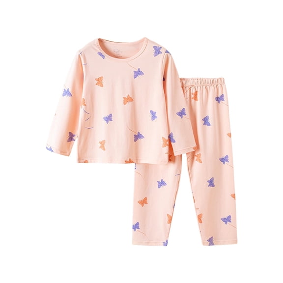 Toddler Outfits For Girls Soft Outfits Cartoon Prints Long Sleeves Kid Loungewear Top Pants Baby Girls' Clothing Sets Pink 18 Months-24 Months