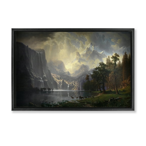 Stupell Industries Among Sierra Nevada Mountains Landscape & Nature Painting Black Floater Framed Canvas Art Print Wall Art, 25 x 17