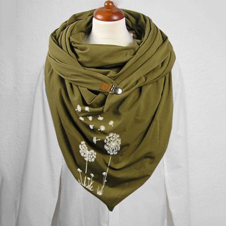 

Honeeladyy Discount Fashion Winter Women Print Button Soft Wrap Casual Warm Scarves Shawls
