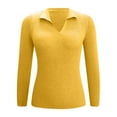 thumbnail image 5 of Lkhaha Women T Shirt Ribbed Knit Long Sleeve Slim FWinter Soft Stretch Casual Basic Lightweight Outfits Clothes 2026 Yellow L, 5 of 5