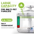 thumbnail image 3 of PcEoTllar Cat Water Fountain, 75oz/2.2L Automatic Pet Fountain Dispenser, Smart Pump with LED Light, White, 3 of 9