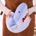 thumbnail image 5 of Hxlamzoo Winter Warm Cotton Slippers with Cute Shark Plush Design - Unisex Couple Indoor Home Slippers, Thermal Lined Thick Sole Non-Slip House Shoes for Women & Men (36-42), 5 of 7