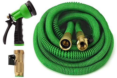 All New 2017 Garden Hose 50 Feet Expandable Hose With All Brass Connectors 8 Pattern Spray Nozzle And High Pressure I Walmart Com
