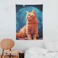 thumbnail image 3 of ONETECH  Cat Tapestry, Geometrc Digital Color Robot Cat with Technologic Patterns Little Retro Art, Wall Hanging for Bedroom Living Room Dorm Decor, Fuchsia Pink, 3 of 7