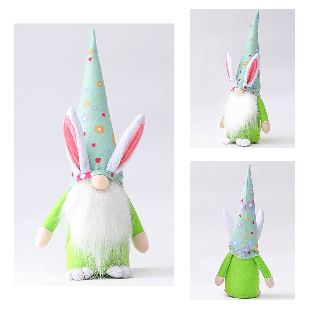 Kepooman Plush Long Hat Rabbit Gnome for Gifts Girl Room Decor, Rabbit Ears, Green Kepooman Plush Long Hat Rabbit Gnome for Gifts Girl Room Decor, Rabbit Ears, Green