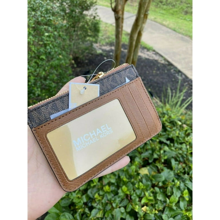 【国内即発】マイケルコース JET SET TRAVEL COINPOUCH BROWN Michael Kors Signature Brown Jet Set Travel Wallet with Coin