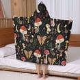 thumbnail image 5 of Red Mushroom Butterfly Black Pattern Hooded Bath Towel，50"x30" for Ages 3 To 12 Kids, Quick Dry Lightweight Soft Microfiber Hood Beach Towel Cover Up for Kids, 5 of 7