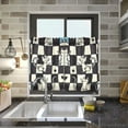 thumbnail image 4 of Yayeee Kitchen Curtains Tier Pair Light Filtering 27"x36" Rod Pocket Short Cafe Window Panel, Blue and White Cat, 4 of 7