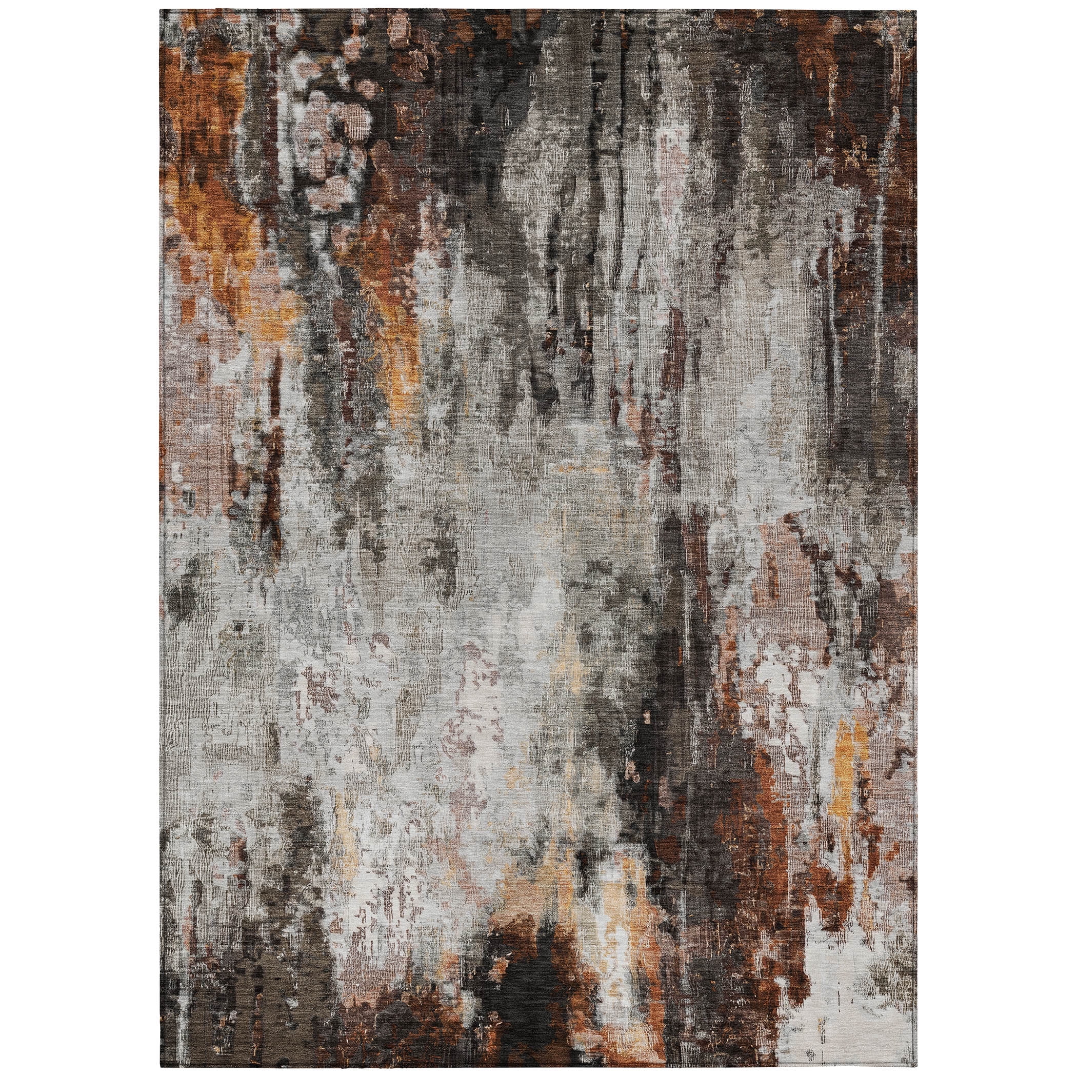 Addison Rugs Chantille Indoor/Outdoor Transitional Abstract Gray Washable Rectangle Rug, 9' x 12'