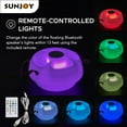 thumbnail image 5 of Floating Drink Holder with Ip66 Waterproof Bluetooth Speaker, Portable Bluetooth 5.0 Pool Speaker with RGB Light and Remote Controller,SUNJOY, 5 of 13