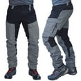 thumbnail image 5 of SPRING PARK Men's Casual Autumn Winter Fashion Color Block Multi Pockets Sports Long Cargo Pants Work Trousers, 5 of 7
