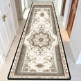 thumbnail image 4 of Beige Blue Medallion Hallway Runner Rug, Traditional French Country Long Floor Mat, Non-Slip Washable Vintage Ornate Rug for Entryway Kitchen, 4 of 9