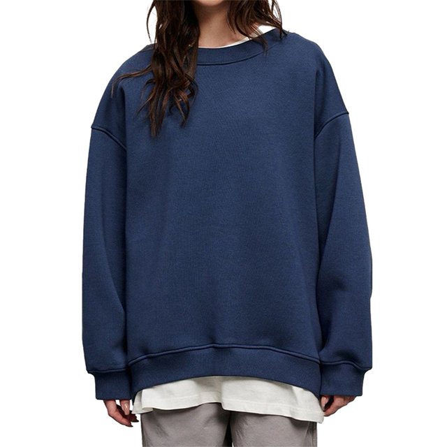 Solid Color Crewneck Loose Pullover Sweatshirt Long Sleeve Women Sweatshirt