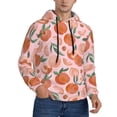 thumbnail image 2 of Pofeuu Painting Peach Print Mens Casual Hooded Collar Drawstring Hoodies Pullover Sweatshirts Casual Long Sleeve Shirts-Medium, 2 of 7