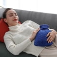 thumbnail image 4 of Bouillotte avec Housse Tricotée, Sac d'Eau Chaude 1,9 L, Bleu, 4 of 4