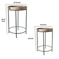 thumbnail image 5 of Round Tray Table with Metal Stand, Set of 2, Brown and Black- Saltoro Sherpi, 5 of 5