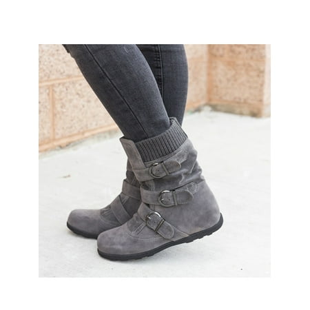 

Colisha Women s Winter Ankle Boots Suede Booties Warm Mid Calf Booties Classic Winter Knee High Shoes