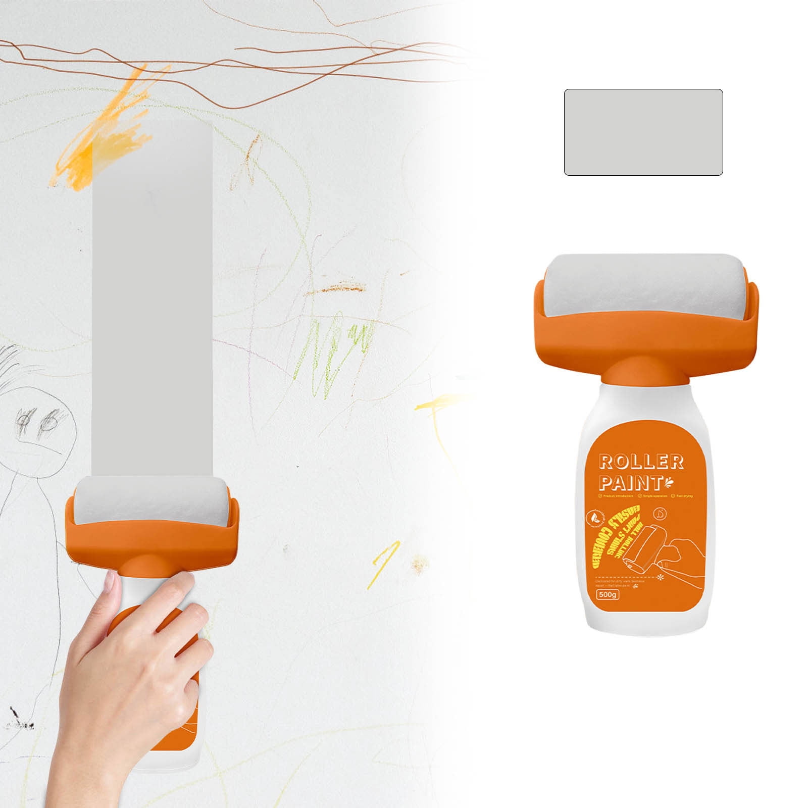 Wall Repair Roller Paint White Water-Based Latex Paint With Roller Brush For Living Room Kitchen Tool DIY House Wall Renovation - 13 - View #5