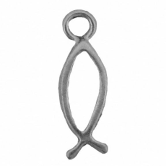 Sterling Silver 16" .8mm Box Chain Mini Cut-Out Silhouette Christian Ichthus Fish Pendant Necklace