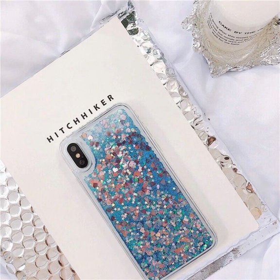 Supershield Soft Slim Shockproof Dry Flower Glitter Cover Cell Phone Case for Samsung Samsung Galaxy A51, Blue