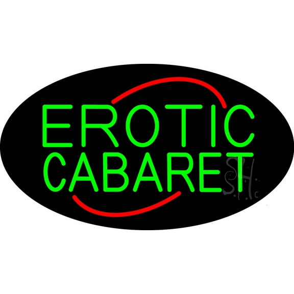 Erotic Cabaret LED Neon Sign 20" Tall x 37" Wide - inches Black Square Cut Acrylic Backing, with Dimmer - Premium built indoor Sign for Strip Club, Dance club, Décor, Bar.