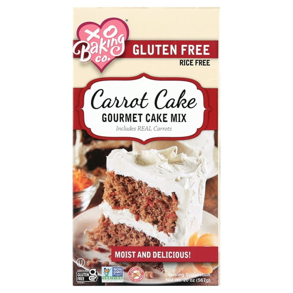 XO Baking Co. Verified Non-GMO & Gluten Free Carrot Cake Mix, 20 oz Box
