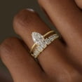 thumbnail image 3 of VOLALO 2pcs His and Hers Wedding Ring Sets Couples Engagement Rings Women and Men 925 Sterling Silver AAA Cubic Zirconia Water Drop Design Exquisite, 3 of 7
