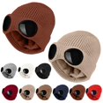 thumbnail image 2 of Sillenn Goggle Knitted Beanie Hat Camping Hiking Travel Skull Cap with Removable Goggles Cold Weather Face Covering Beanie Soft Thermal Fleece Lined Ski Cap Soft Warm Stretchy Unisex Headwear Mask, 2 of 5