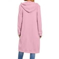 thumbnail image 6 of Long Hoodies For Women Zip Up Oversized Double Zipper Lined Fall Outfits Jackets Oversized Hooded Sweatshirts With Pockets Pink S, 6 of 6