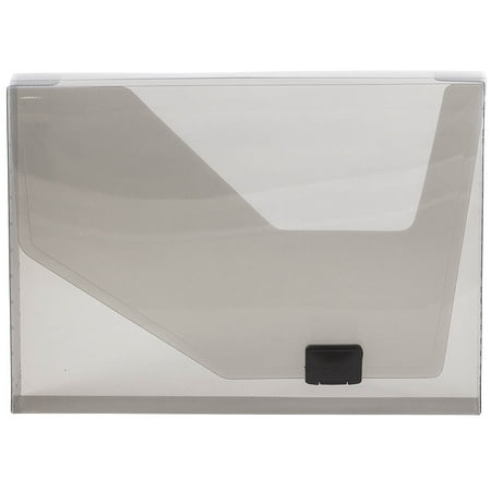 UPC: 0610074234333 | JAM Plastic Buckle Portfolio  9.75×13.5×1.5  1/Pack  Smoke Grey