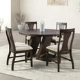 thumbnail image 4 of Furniture of America Alaric Wood 5-Piece Round Dining Table Set in Espresso, 4 of 9