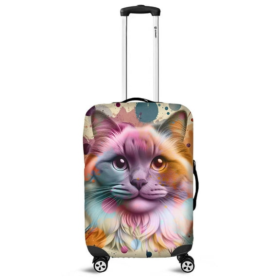 Ragdoll Portrait Watercolor Vintage Retro Styles Travel Luggage Cover Cat Lover Kitten Owner Gifts Idea Suitcase Dust Protective Decor - 00001