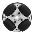 thumbnail image 4 of Rueda Omni De Robot, Rueda Omni De Aluminio Doble Negra Plateada De 38 Mm Para Plataformas De Robot Para Juguetes Pequeños, 4 of 7