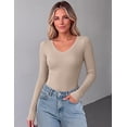 thumbnail image 5 of Zeagoo Long Sleeve Shirts for Women V Neck Top Ribbed Knit Fitted Basic Tee Going Out Tops Casual Fall Trendy, 5 of 6