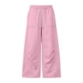 thumbnail image 3 of Tsivenald Womens Wide Leg Sweatpants High Waisted Drawstring Elastic Baggy Lounge Pants with Pockets Athletic Casual Workout Pants, 3 of 6