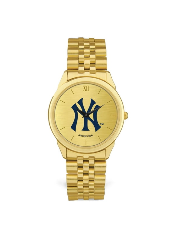 Men's  Gold New York Yankees Rolled Link Bracelet Wristwatch