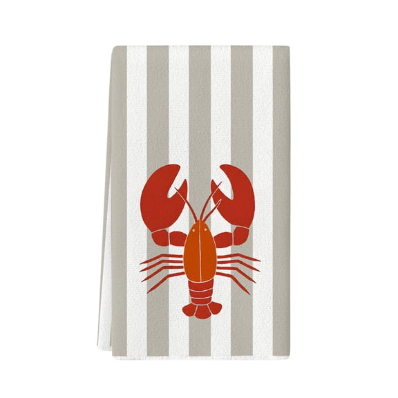 Partheme Lobster Kitchen Towels Coastal Ocean Crawfish Bathroom Kitchen Decor Tea Towels Nautical Beach Dish Towels Decorative Hand Towel for Crawfish Boil Party Housewarming Gifts, D