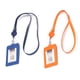 thumbnail image 1 of FloreceBien 2 soportes para tarjetas de identificación de piel sintética, verticales con ventana de identificación, funda para tarjeta de nombre de trabajo, 1 of 5