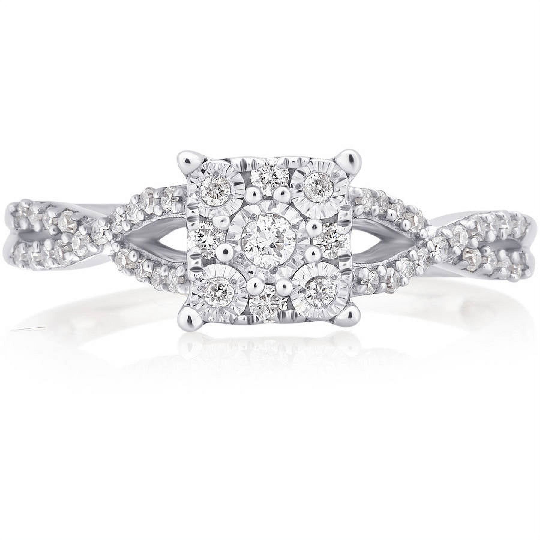 Arista 1/4 Ct Diamond Illusion-Set Fashion Promise Ring in Sterling Silver (I-J, I2-I3)
