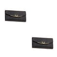 thumbnail image 2 of Minnieouse Cartera de mujer portátil con botón a presión de gran capacidad, tarjetero de Color sólido, carpeta de fotos, monedero para niñas, Negro Tipo 2 2Conjunto, 2 of 6