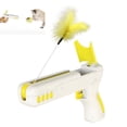 thumbnail image 1 of Divertido palo para gato que rebota divertido palo para gato interactivo entretenimiento interactivo juguete para gato con plumas que rebota (amarillo) oso de fresa Electrónica, 1 of 5