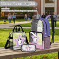 thumbnail image 2 of ZUXONGSY Cat Print 3 Pcs Clear Backpack Set for School, Heavy Duty Transparent Bookbag with Lunch Bag & Pencil Case, See Through for Teen Girls Kids, 2 of 5